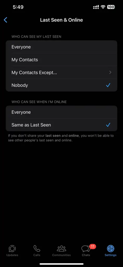Whatsapp Privacy Settings - Last Seen And Online