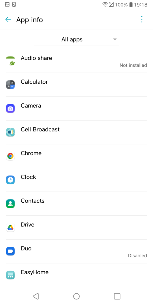 Android Settings - Apps