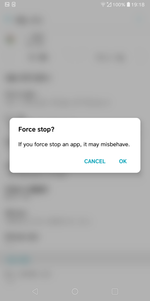 Android Settings - Force Stop