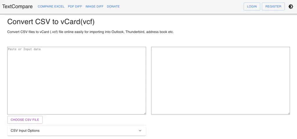 Textcompare Csvtovcard Home