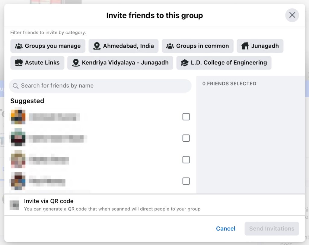 Facebook Group - Invite Friends