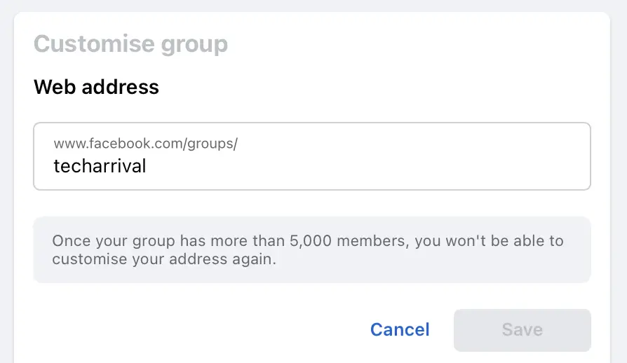 Facebook Group - Web Address
