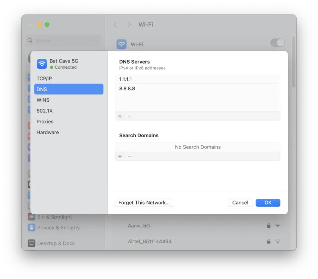 Mac Wifi Dns Settings