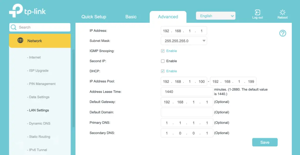 Tp-Link Router Lan Settings